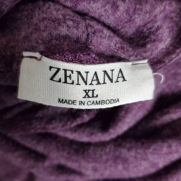 Zenana Women’s Purple Cowl Neck Oversized Poncho Sweater XL - Picture 5 of 7